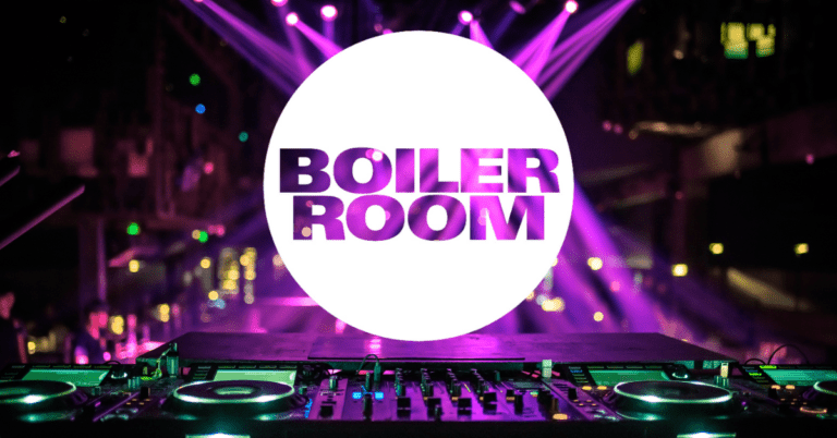 Boiler room logo dj set up