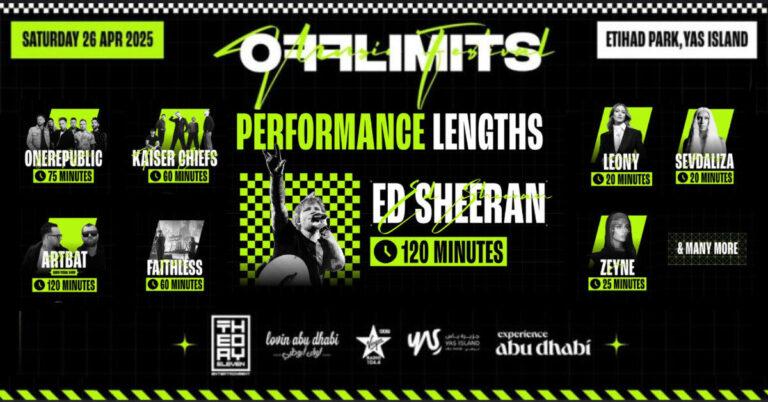 Off Limits Performance times announced