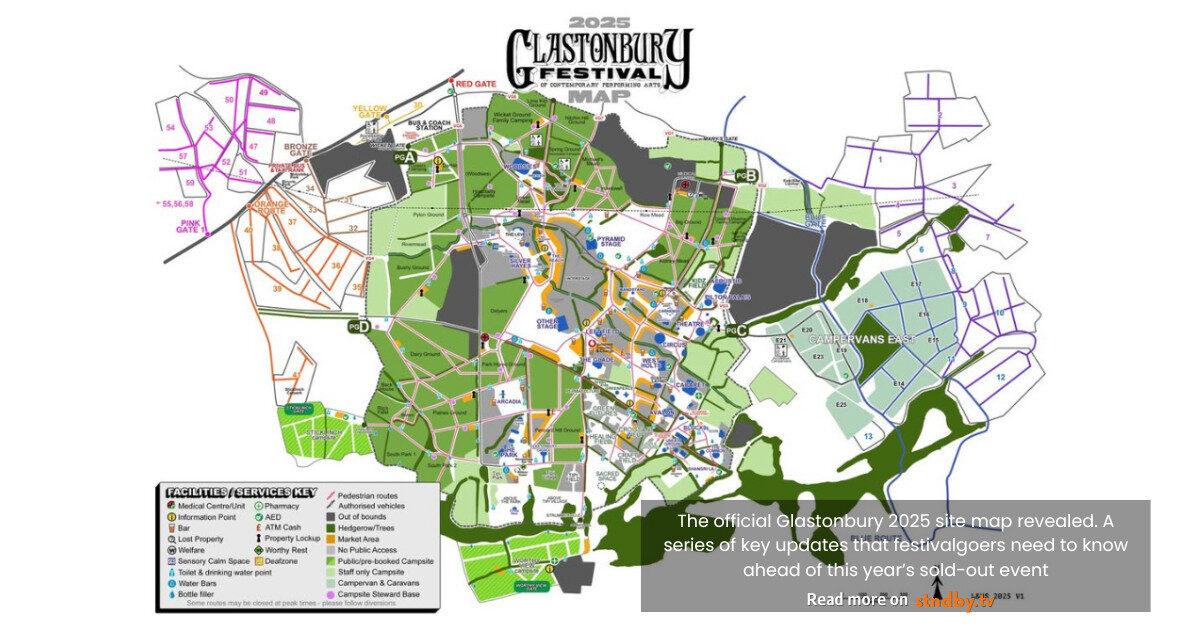 The Official Glastonbury site map revealed