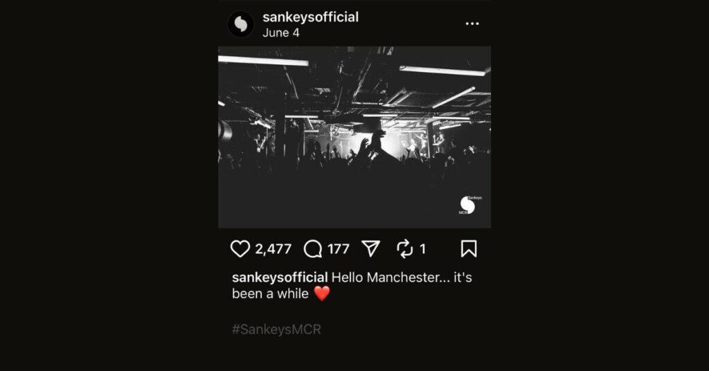 Sankeys Insta post